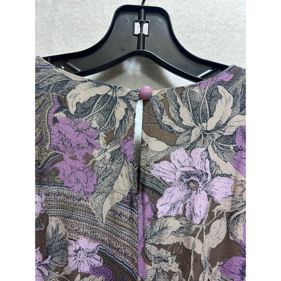 VTG Michelle Stuart Dolman Sleeve Floral Dress 8 100% Rayon Cottage Retro Boho - Picture 5 of 9